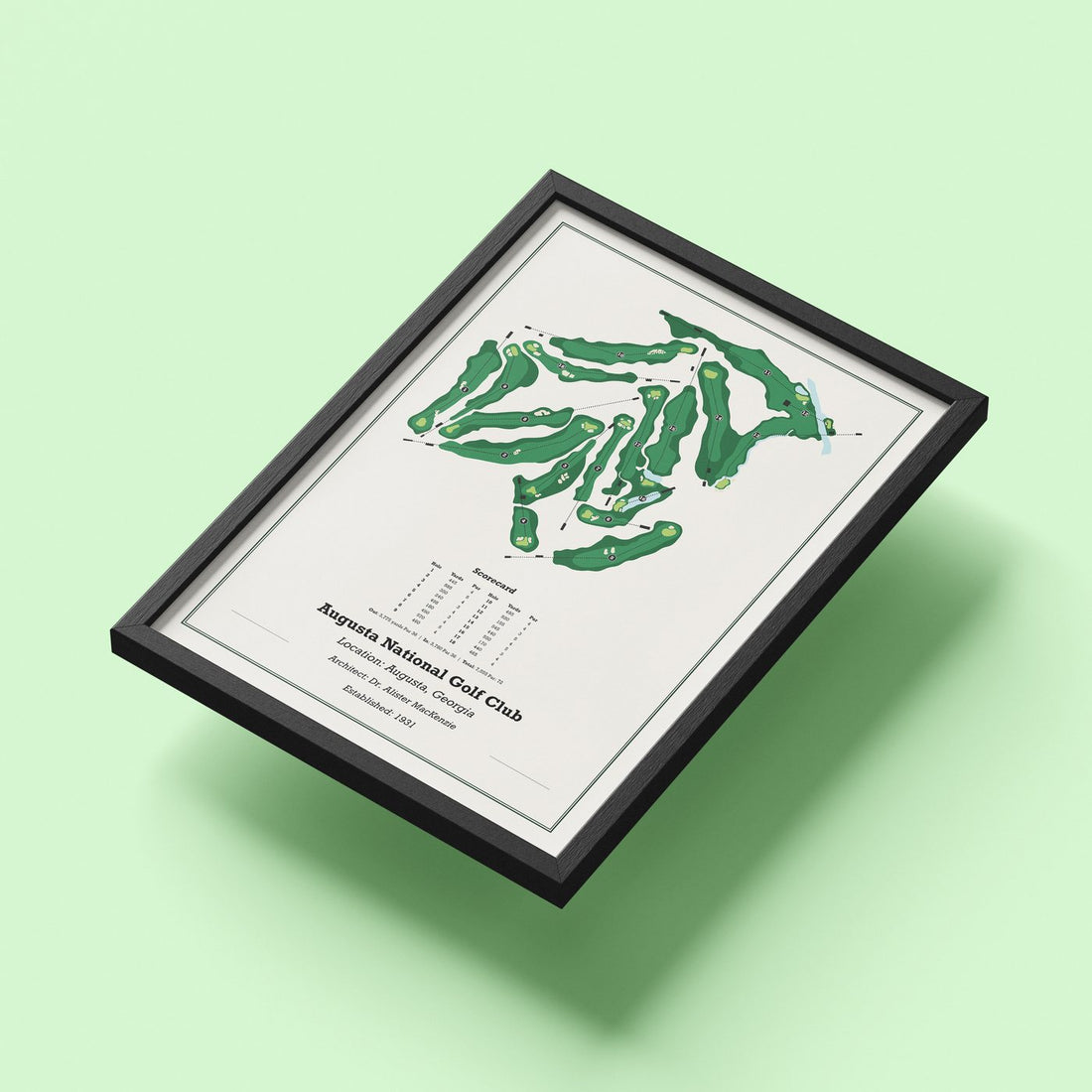 Augusta National Golf Club (Full Colour), framed print