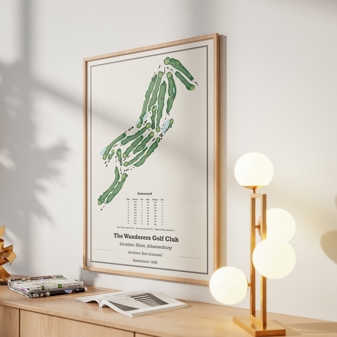 The Wanderers Golf Club (Full Colour), framed print